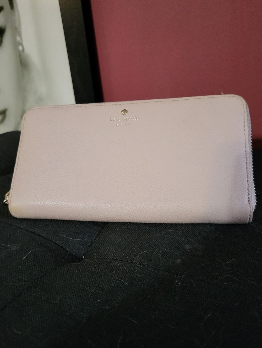 KATE SPADE POWDER PINK ZIP LEATHER WALLET VINTAGE